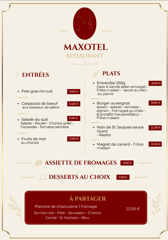 Tarifs CARTE