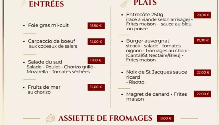 Tarifs CARTE
